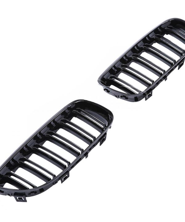 Alternative view of Καρδιές Μάσκας Για Bmw 3 E90 /E91 08-11 M4 Look Με Διπλή Γρίλια Μαύρο Γυαλιστερό 2 Τεμάχια