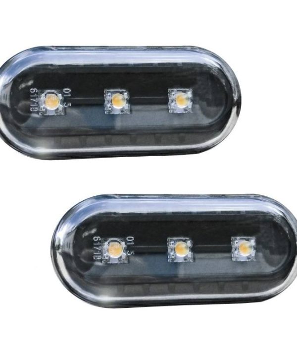 Kimpiris - Πλαϊνά Φλας Φτερού Για VW Golf / Polo / Bora / Passat / Vento / Seat Ibiza / Cordoba Με 3 Led Black 2 Τεμάχια