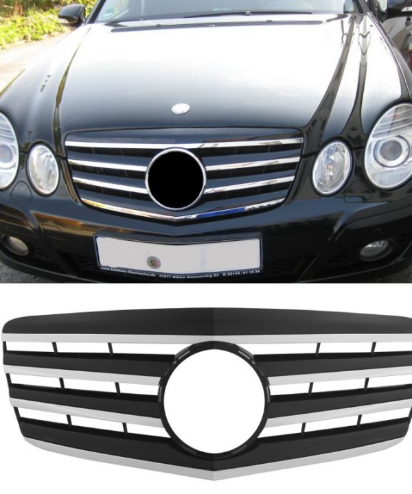 Kimpiris - Μάσκα Για Mercedes-Benz E-Class W211 06-09 Amg Look Με 4 Γρίλιες Μαύρο/Χρώμιο 1 Τεμάχιο