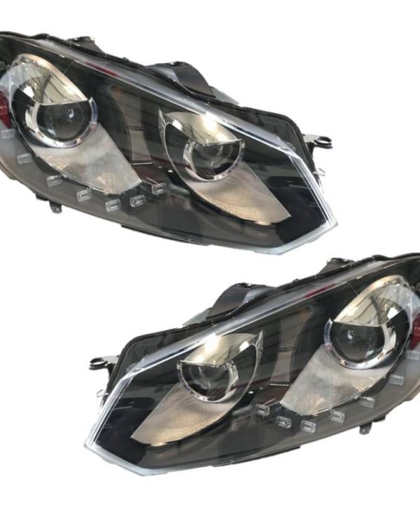 Alternative view of Μπροστινά Φανάρια Set Για Vw Golf VI (6) 08-12 DRL GTI /R20 Look Μαύρα H7/H7 Με Μοτέρ Carner