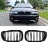 Kimpiris - Καρδιές Μάσκας Για Bmw 3 E46 02-05 Sedan/Touring M4 Look Με Διπλή Γρίλια Μαύρο Γυαλιστερό 2 Τεμάχια