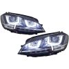 Μπροστινά Φανάρια Set Για Vw Golf VII (7) 12-17 U-Type DRL & Led Φλας Dynamic GTI R-Line Look Μαύρα H7/H7 Με Μοτέρ Carner - Image 3