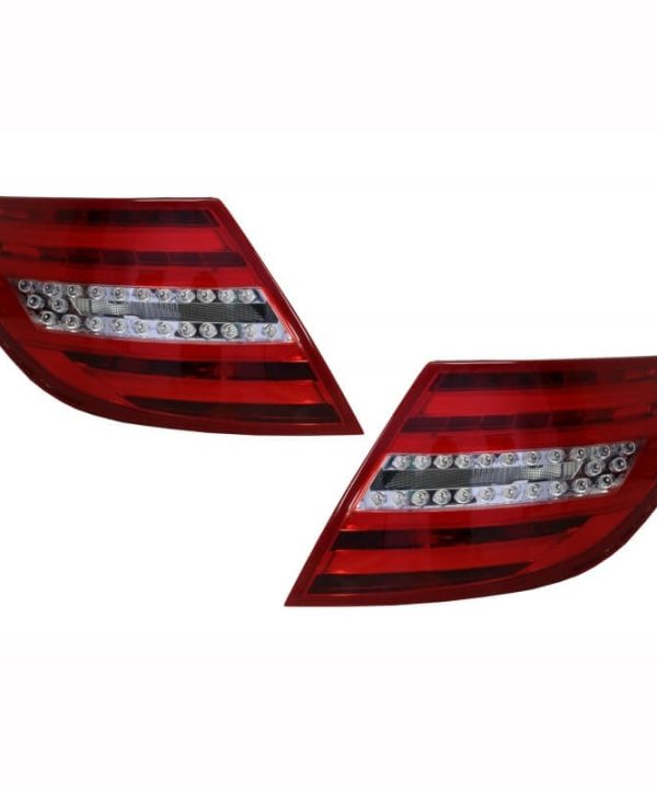Kimpiris - Πισινά Φανάρια Set Για Mercedes-Benz C-Class W204 07-12 Led Bar Facelift Look Κόκκινο/Crystal Carner