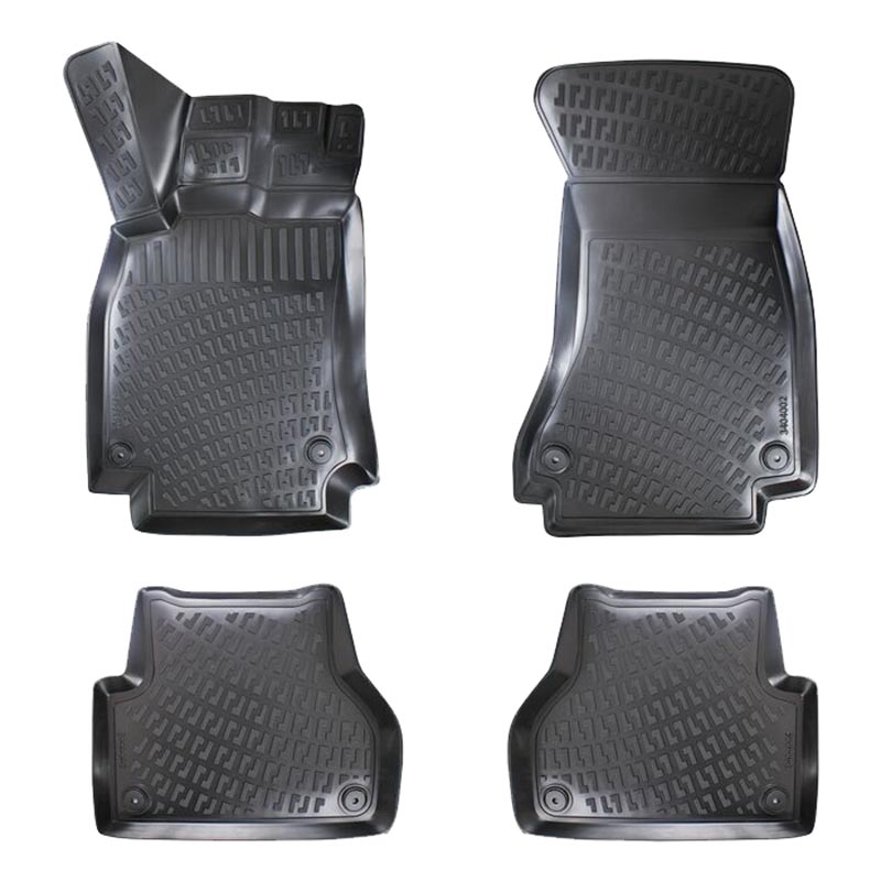 Kimpiris - Πατάκια Σκαφάκια 3D Από Λάστιχο TPE Για Audi A4 B8 Sedan 2008-2015/ A4 B9 Sedan 2016-/ A5 2007-20015 Rizline 4 Τεμάχια Μαύρα