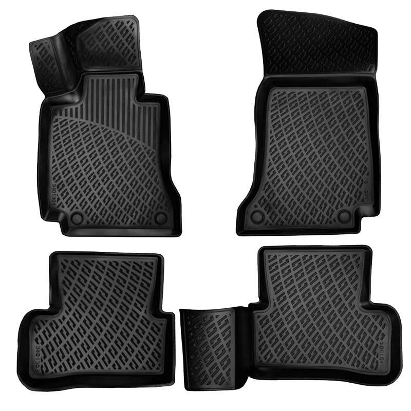 Kimpiris - Πατάκια Σκαφάκια 3D Από Λάστιχο TPE Για Mercedes C-Class W205 2014-2020 Rizline 4 Τεμάχια Μαύρα