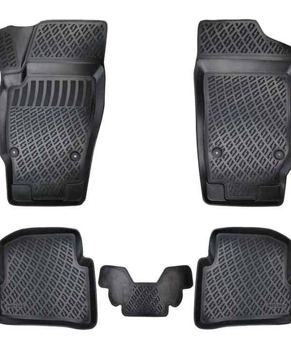 Kimpiris - Πατάκια Σκαφάκια 3D Από Λάστιχο TPE Για VW Polo 6R 2009-2016 /Skoda Fabia 2014- Rizline 4 Τεμάχια Μαύρα