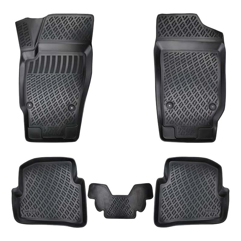 Kimpiris - Πατάκια Σκαφάκια 3D Από Λάστιχο TPE Για VW Polo 6R 2009-2016 /Skoda Fabia 2014- Rizline 4 Τεμάχια Μαύρα