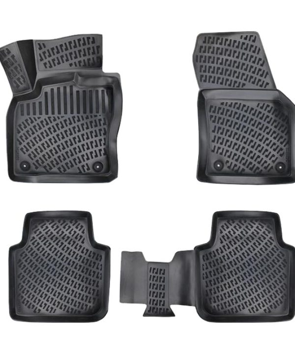 Kimpiris - Πατάκια Σκαφάκια 3D Από Λάστιχο TPE Για Skoda Kodiaq 2016- Rizline 4 Τεμάχια Μαύρα