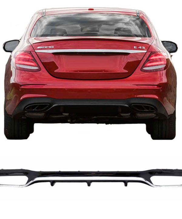 Kimpiris - Diffuser Πίσω Προφυλακτήρα Για Mercedes-Benz E-Class W213 16-19 Με Amg Προφυλακτήρα Μαύρο/Χρώμιο