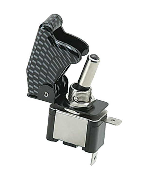 Kimpiris - Διακόπτης Αεροπορικού Τύπου Led Μονός 12/24 Volt Φωτιζόμενος Carbon