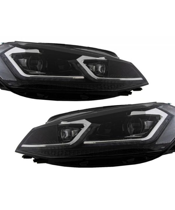Alternative view of Μπροστινά Φανάρια Set Για Vw Golf 7.5 17-19 Facelift DRL & Dynamic Signal Μαύρα Με Χρώμιο Γραμμή H7 Με Μοτέρ Carner