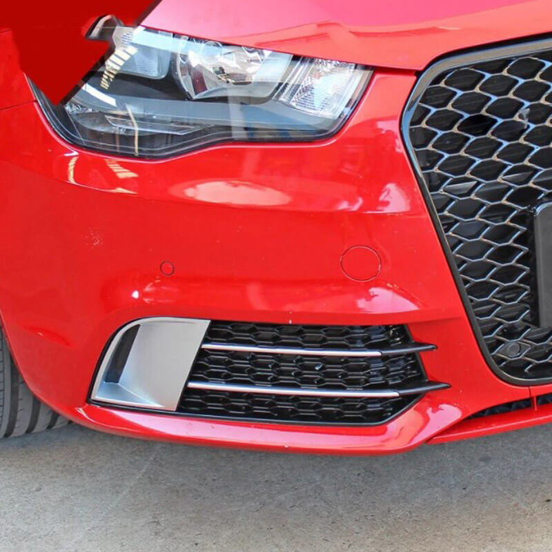 Δίχτυ Προφυλακτήρα Εμπρός Πλαινό Για Audi A1 8X 2010-2014 RS1 Look Γυαλιστερό Μαύρο / Ασημί Αριστερό & Δεξί 2 Τεμάχια - Image 3
