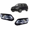 Kimpiris - Μπροστινά Φανάρια Set Για Vw Tiguan mk1 11-15 DRL Μαύρα H7/H7 Με Μοτέρ Carner