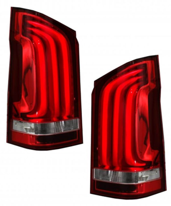 Kimpiris - Πισινά Φανάρια Set Για Mercedes-Benz Vito W447 14+ Full Led Bar & Led Signal Dynamic Κόκκινο/Crystal Carner