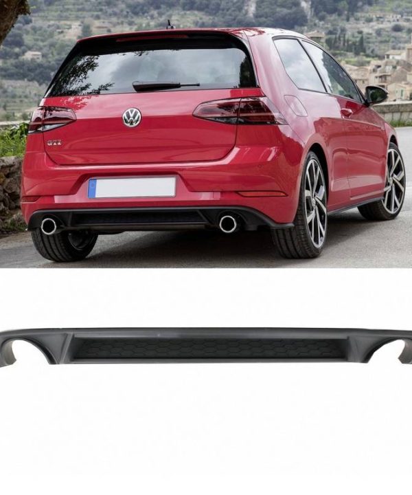 Kimpiris - Diffuser Πίσω Προφυλακτήρα Για VW Golf VII (7.5) 17-20 Facelift GTI Με 2 Μονές Εξατμίσεις Δεξια & Αριστερά Από Abs Πλαστικό 1 Τεμάχιο
