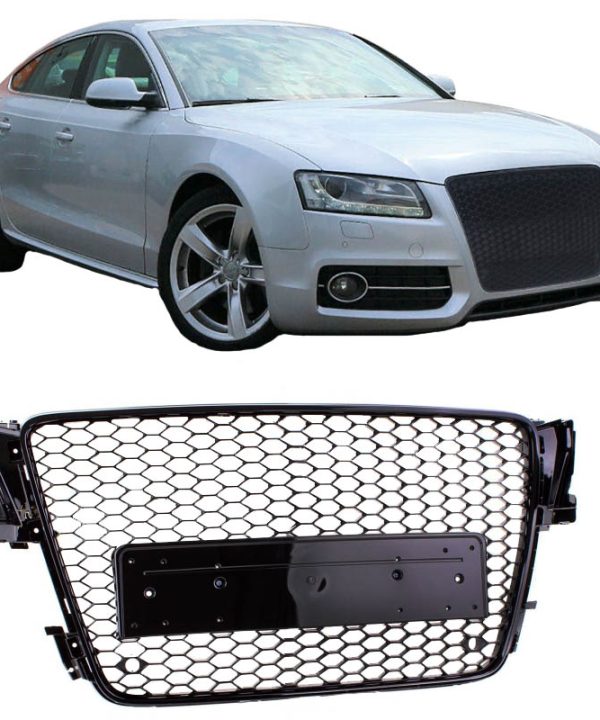 Kimpiris - Μάσκα Για Audi A5 8T 07-11 RS5 Look Κυψελωτή Γυαλιστερό Μαύρο 1 Τεμάχιο