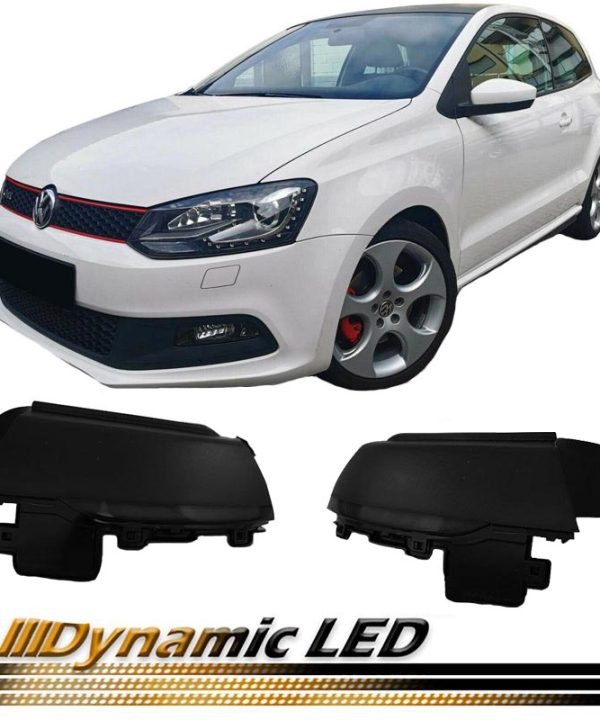 Kimpiris - Φλας Καθρέπτη Για Vw Polo 6R 6C 09-17 Dynamic Led Canbus Μαύρο/Φιμέ 2 Τεμάχια