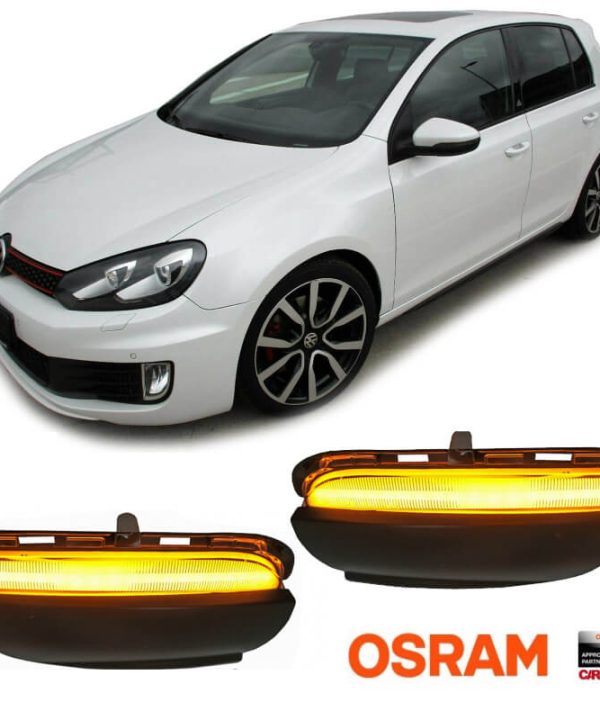 Kimpiris - Φλας Καθρέπτη Για Vw Golf 6 VI 08-12 / Touran 10-15 Osram Dynamic Led Canbus Μαύρο 2 Τεμάχια