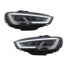 Kimpiris - Μπροστινά Φανάρια Set Για Audi A3 8V 12-16 DRL Full Led & Led Signal Μαύρα  Με Μοτέρ Carner