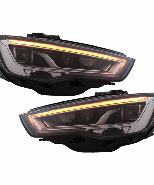 Alternative view of Μπροστινά Φανάρια Set Για Audi A3 8V 12-16 DRL Full Led & Led Signal Μαύρα  Με Μοτέρ Carner