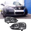 Kimpiris - Μπροστινά Φανάρια Set Για Vw Golf V (5) 03-08 Projectors GTI / R32 Look Χρωμίου H7/H7 Με Μοτέρ & E-Mark Carner