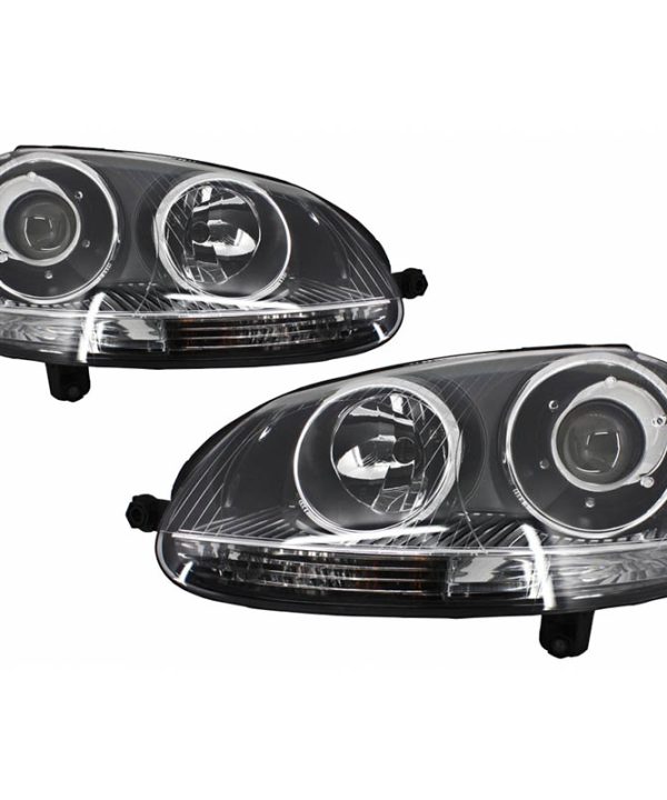 Alternative view of Μπροστινά Φανάρια Set Για Vw Golf V (5) 03-08 Projectors GTI / R32 Look Χρωμίου H7/H7 Με Μοτέρ & E-Mark Carner