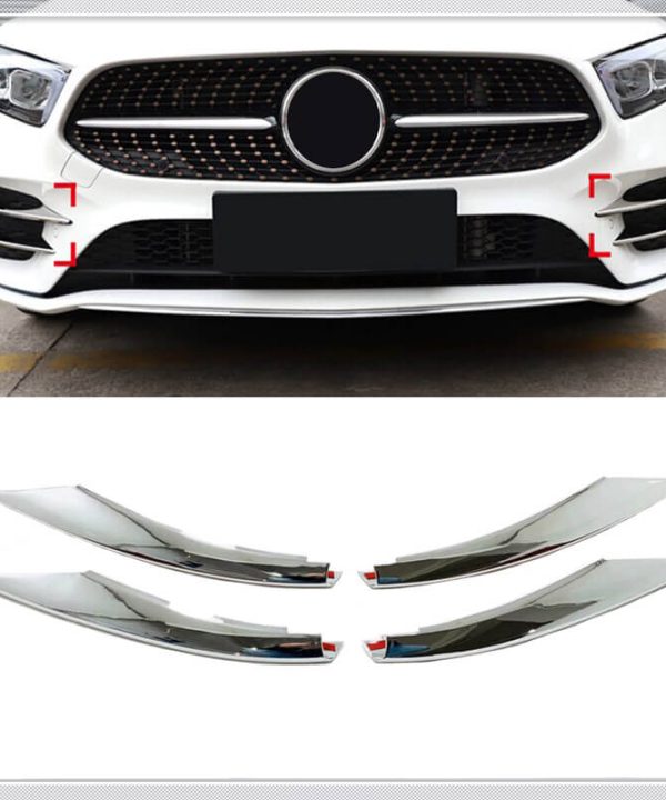 Kimpiris - Τριμ Προφυλακτήρα Εμπρός Χρωμίου Για Mercedes-Benz A-Class W177 18+ Σετ 4 Τεμαχίων