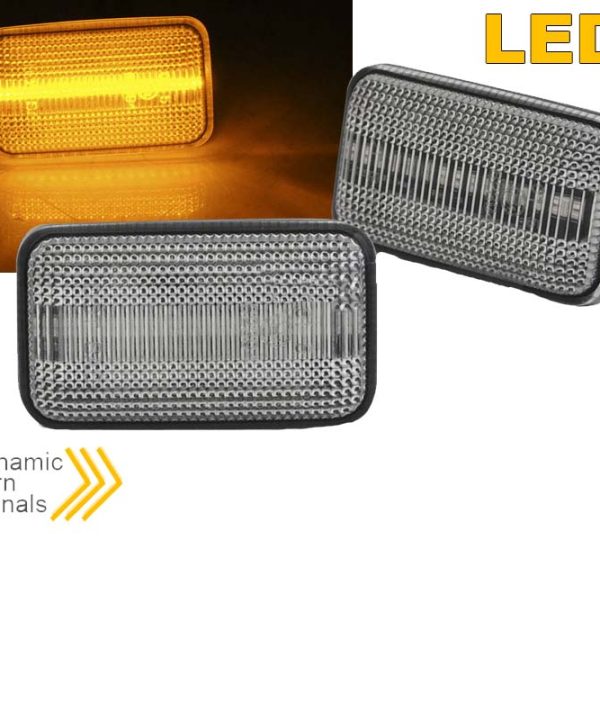 Kimpiris - Πλαϊνά Φλας Φτερού Για VW Golf 1 / 2 74-91 / Jetta 84-91 / Corrado 88-95 Led Dynamic Λευκά 2 Τεμάχια