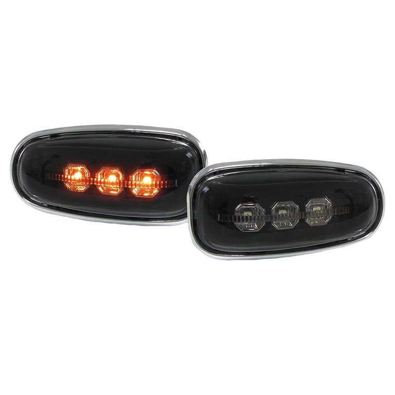 Πλαϊνά Φλας Φτερού Για Mercedes-Benz C W202 96-01 / CLK W208 97-02 / E W124 93-95 / W210 95-03 / SLK R170 96-04 / Vito W638 96-03 / Sprinter W901-W905 95-06 / VW LT 98-06 Led Φιμέ 2 Τεμάχια - Image 2