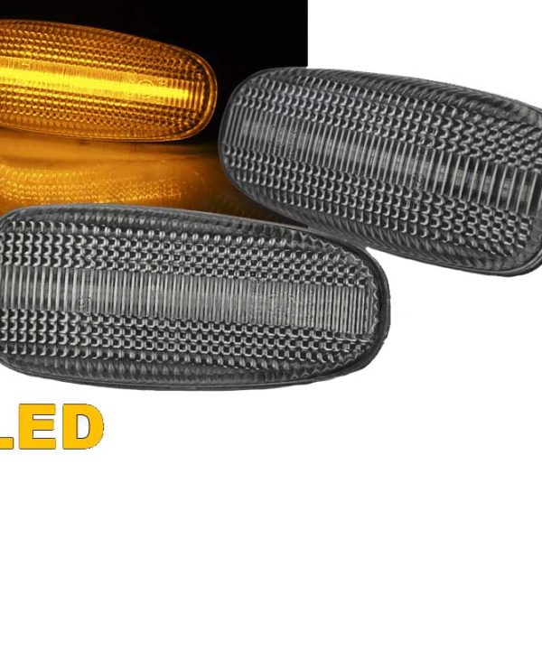 Kimpiris - Πλαϊνά Φλας Φτερού Για Mercedes-Benz C W202 96-01 / CLK W208 97-02 / E W124 93-95 / W210 95-03 / SLK R170 96-04 / Vito W638 96-03 / Sprinter W901-W905 95-06 /  VW LT 98-06 Led Λευκά 2 Τεμάχια