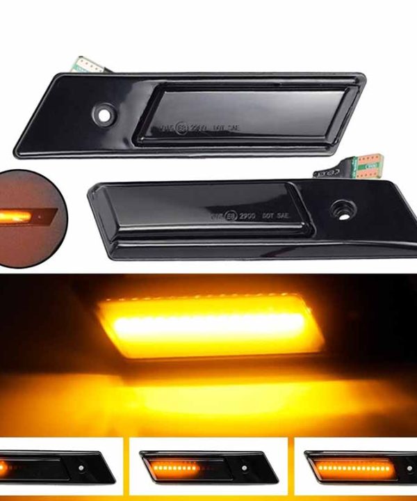 Alternative view of Πλαϊνά Φλας Φτερού Για Bmw 3 E36 90-96 / 3 E30 / 5 E34 88-95 / 7 E32 86-94 Βιδωτό Led Dynamic Black/Smoke 2 Τεμάχια