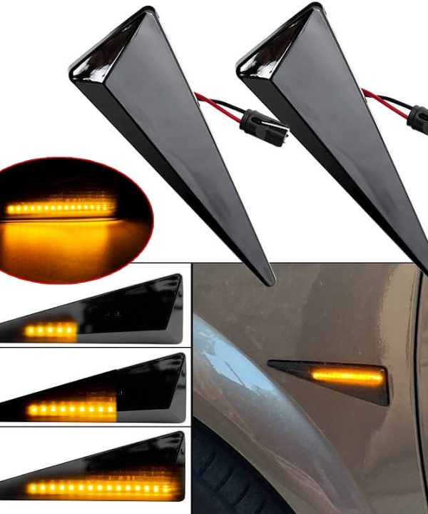 Kimpiris - Πλαϊνά Φλας Φτερού Για Renault Megane 02-05 / Scenic 03-09 / Espace Led Dynamic Φιμέ 2 Τεμάχια