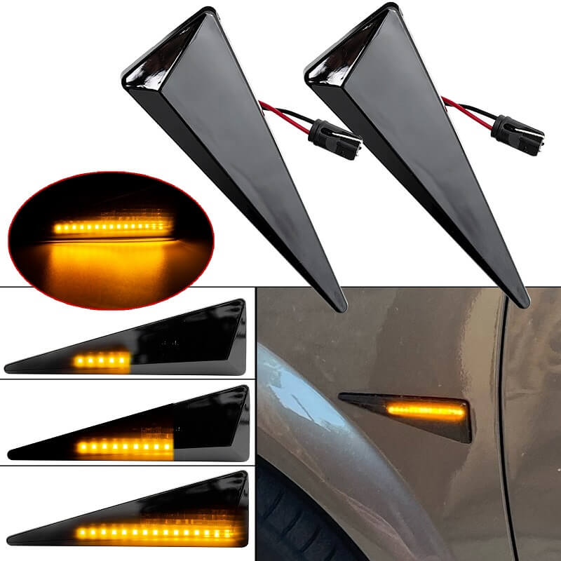 Kimpiris - Πλαϊνά Φλας Φτερού Για Renault Megane 02-05 / Scenic 03-09 / Espace Led Dynamic Φιμέ 2 Τεμάχια