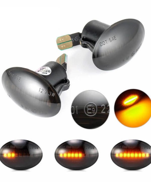 Alternative view of Πλαϊνά Φλας Φτερού Για Fiat 500 07-15 & 15+ / Lancia Y 03-11 / Lybra 99-05 Led Dynamic  Φιμέ 2 Τεμάχια