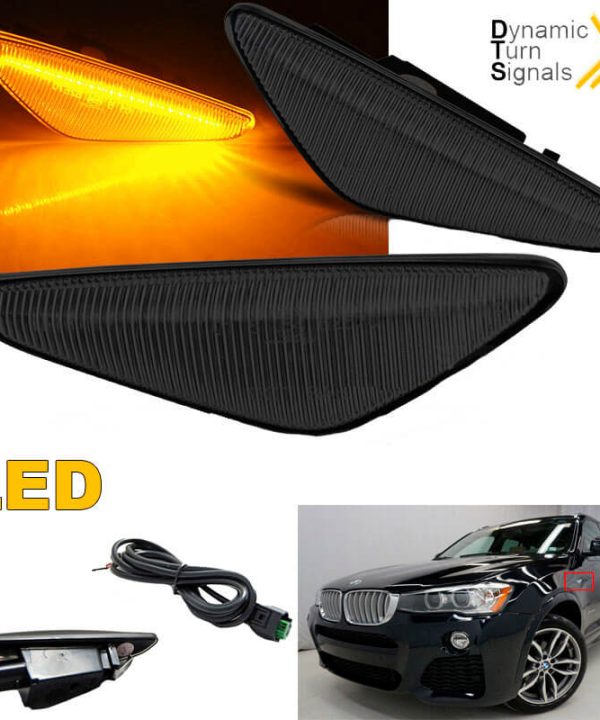Kimpiris - Πλαϊνά Φλας Φτερού Για Bmw X3 F25 LCΙ 14-17 / X4 F26 Led Dynamic Smoke 2 Τεμάχια