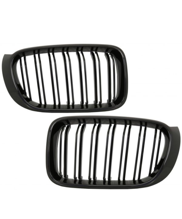 Alternative view of Καρδιές Μάσκας Για Bmw X3 F25 LCI 14-17 / X4 F26 14-17 M4 Look Με Διπλή Γρίλια Μαύρο Γυαλιστερό Με 7 Γρίλιες 2 Τεμάχια