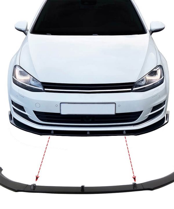 Kimpiris - Μπροστινό Spoiler Για VW Golf VII (7) 12-20 Standard Έκδοση Glossy Black 3 Τεμάχια
