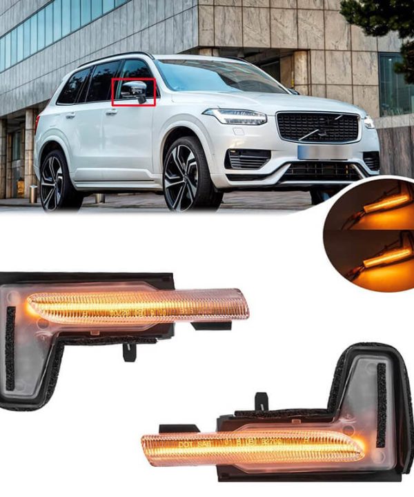 Kimpiris - Φλας Καθρέπτη Για Volvo XC60 14+ / XC90 14+ / V90 16+ Led Dynamic Άσπρα 2 Τεμάχια