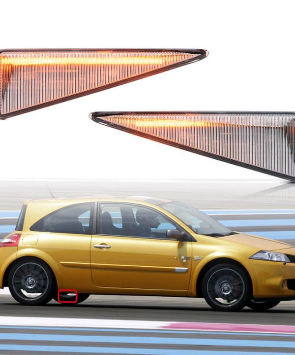 Kimpiris - Πλαϊνά Φλας Φτερού Για Renault Megane 02-05 / Scenic 03-09 / Espace Led Dynamic Άσπρα 2 Τεμάχια