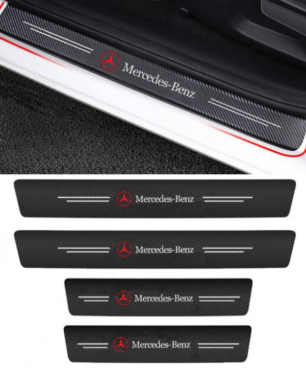 Kimpiris - Διακοσμητικά Εσωτερικά Μασπιέ Πόρτας Carbon Look Mercedes Αυτοκόλλητα 4 Τεμάχια
