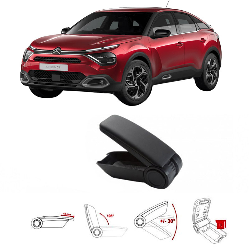 Kimpiris - Κονσόλα Χειροφρένου Τεμπέλης Armster OE1 Για Citroen C4 2021+ Χωρίς Εργοστασιακό Τεμπέλη Μαύρο Χρώμα