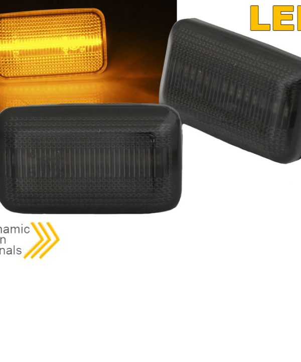 Kimpiris - Πλαϊνά Φλας Φτερού Για VW Golf 1 / 2 74-91 / Jetta 84-91 / Corrado 88-95 Led Dynamic Φιμέ 2 Τεμάχια