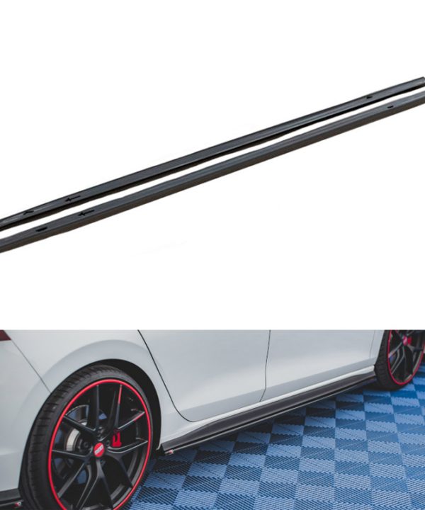 Kimpiris - Πλαινά Μαρσπιέ Για VW Golf VIII (8) 20+ Πρόσθετο Για GTI & R Μασπιέ Γυαλιστερό Μαύρο Από Abs Πλαστικό Maxton Design 2 Τεμάχια