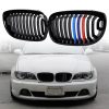 Kimpiris - Καρδιές Μάσκας Για Bmw 3 E46 03-06 Coupe/Cabrio Tri-color / Μαύρο Γυαλιστερό 2 Τεμάχια