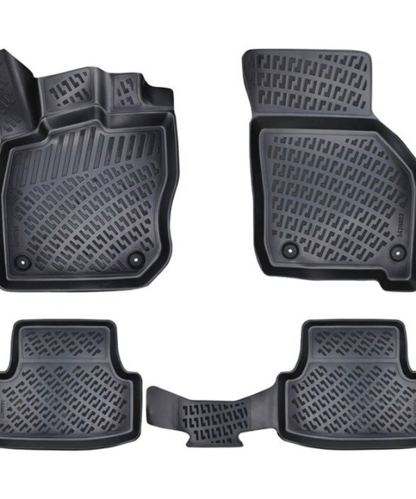 Kimpiris - Πατάκια Σκαφάκια 3D Από Λάστιχο TPE Για VW Golf VIII (8) 2019+ Αυτόματο Rizline 4 Τεμάχια Μαύρα
