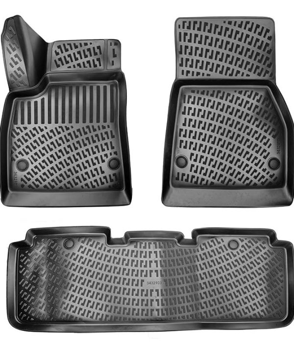 Kimpiris - Πατάκια Σκαφάκια 3D Από Λάστιχο TPE Για Tesla Model S 2014-2020 Rizline 4 Τεμάχια Μαύρα