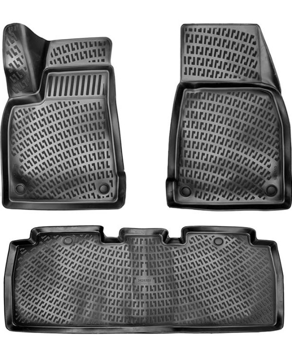 Kimpiris - Πατάκια Σκαφάκια 3D Από Λάστιχο TPE Για Tesla Model X 2015-2021 5 Θέσιο Rizline 4 Τεμάχια Μαύρα