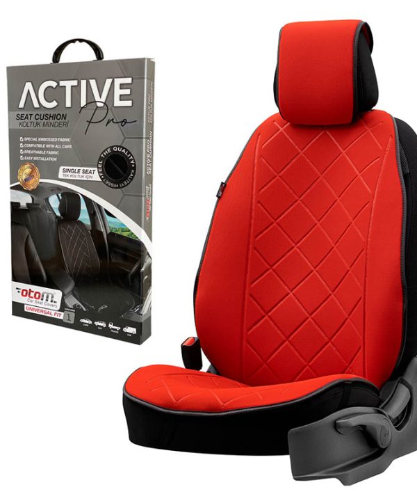 Kimpiris - Πλατοκάθισμα Αυτοκινήτου Otom Active Pro Ύφασμα Lacoste Ανάγλυφο Καπιτονέ Κόκκινο ACTP-104 1 Τεμάχιο