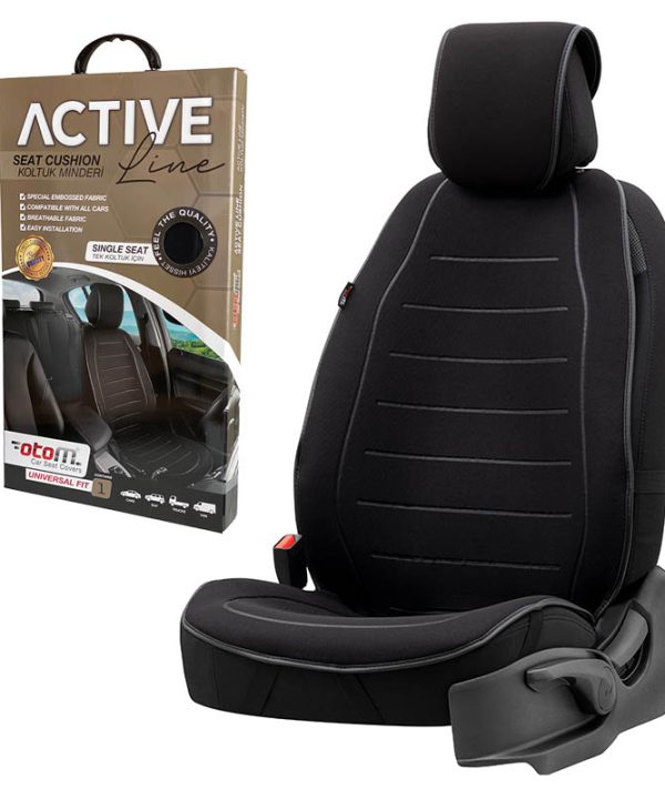 Kimpiris - Πλατοκάθισμα Αυτοκινήτου Otom Active Line Ύφασμα Lacoste Ανάγλυφο Μαύρο ACTL-101 1 Τεμάχιο