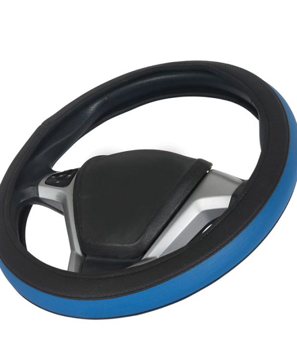 Kimpiris - Κάλυμμα Τιμονιού Αυτοκινήτου Otom Easy-Fit Δερματίνη Μαύρο - Μπλε Medium 37-39cm F-58